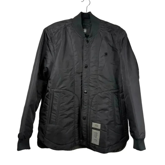 G Star Raw Sherpa Bomber Jacket Mens Medium Lined Snap Closure Winter Moto EUC - Picture 1 of 12